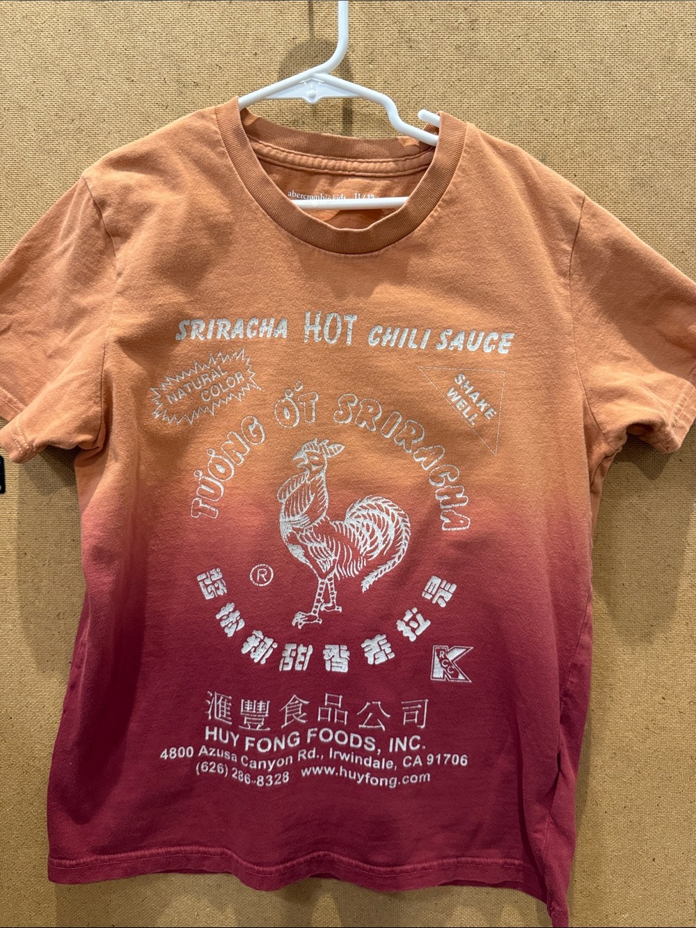 abercrombie kids boys Orange-to-Burgundy Ombre Sriracha Graphic Tee - Picture 3 of 4